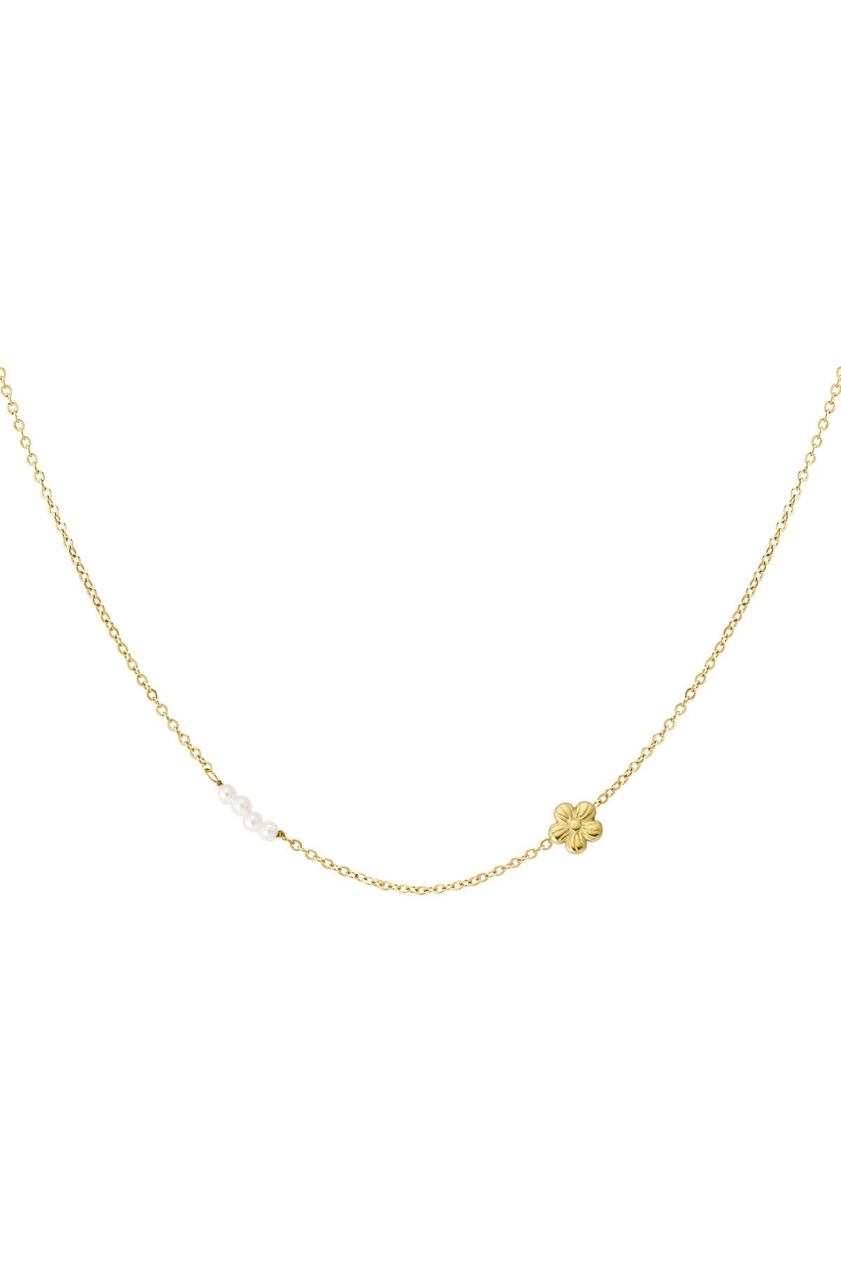 ketting bloem parel