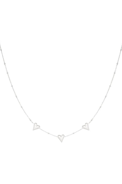 Elegant Stainless Steel Heart Necklace, Silver & Gold
