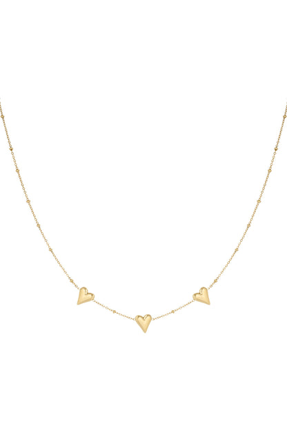 Elegant Stainless Steel Heart Necklace, Silver & Gold