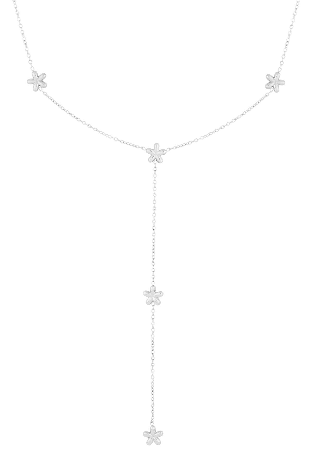 Elegant Flower Pendant Necklace in Silver and Gold