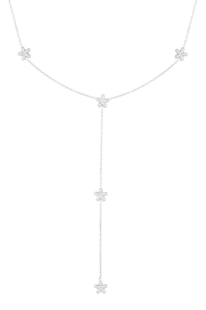 Elegant Flower Pendant Necklace in Silver and Gold