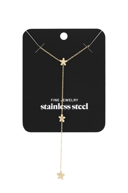 Elegant Flower Pendant Necklace in Silver and Gold