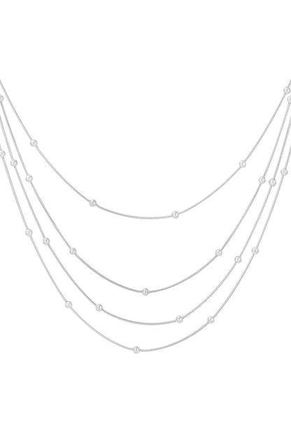 Elegant Layered Necklace in Silver, Gold, or Mixed Tones