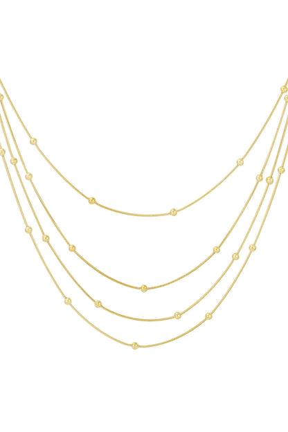 Elegant Layered Necklace in Silver, Gold, or Mixed Tones