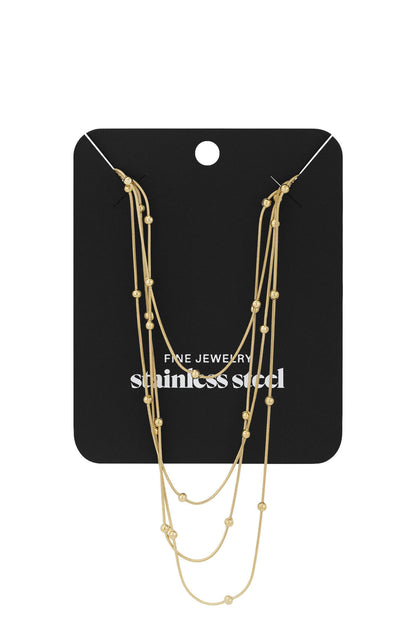 Elegant Layered Necklace in Silver, Gold, or Mixed Tones