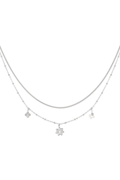 Goud & Zilver Celeste Bloom Layered Ketting RVS – Goud & Zilver – productfoto | Tudor Gems