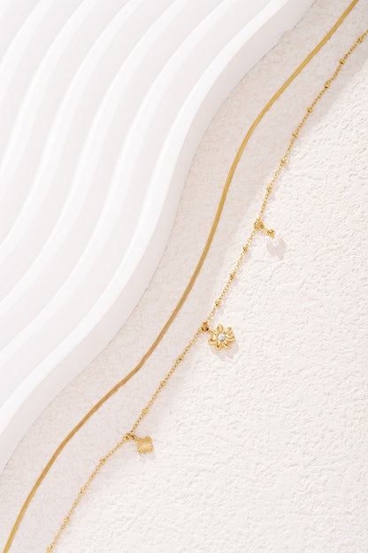 Goud & Zilver Celeste Bloom Layered Ketting RVS – Goud & Zilver – foto 5 | Tudor Gems
