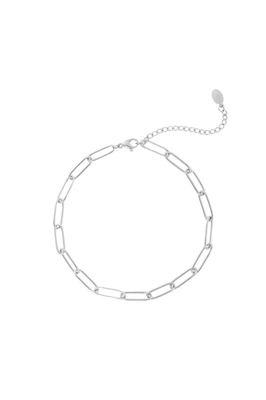 Enkelband Plain Chain Zilver Stainless Steel