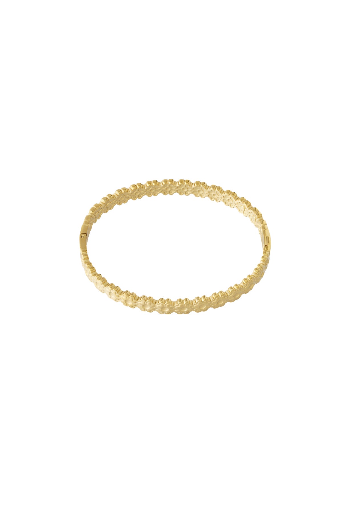 Goud Petal Texture Bangle Armband RVS Goud – productfoto | Tudor Gems