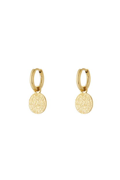 Goud Celeste Horoscope Oorbellen RVS – Goud – productfoto | Tudor Gems