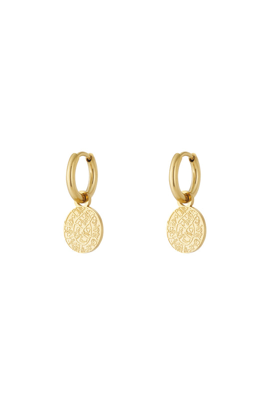 Goud Celeste Horoscope Oorbellen RVS – Goud – productfoto | Tudor Gems