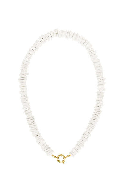 14K Gold Plated Seashell Beaded Necklace for Spring/Summer