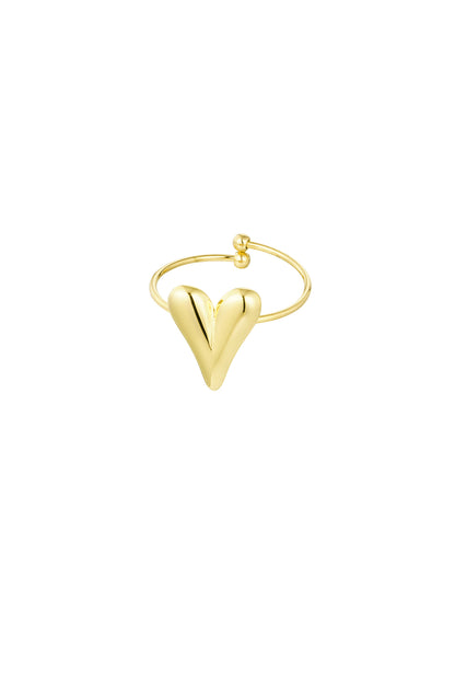Amora RVS Hartjes Ring Goud & Zilver Goud — RVS Waterproof Nikkelvrij | Tudor Gems