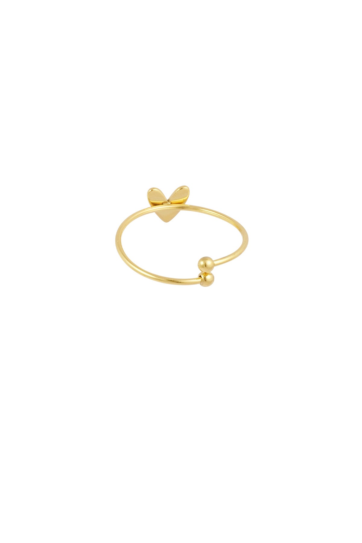 Goud Amora Minimal Heart Ring RVS Goud – lifestyle shot | Tudor Gems