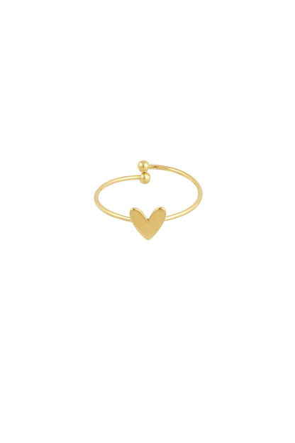 Goud Amora Minimal Heart Ring RVS Goud – productfoto | Tudor Gems