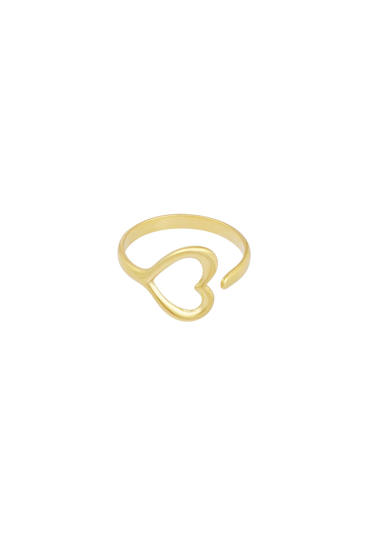 Goud & Zilver Ring – Hart Ring RVS Goud & Zilver – productfoto | Tudor Gems