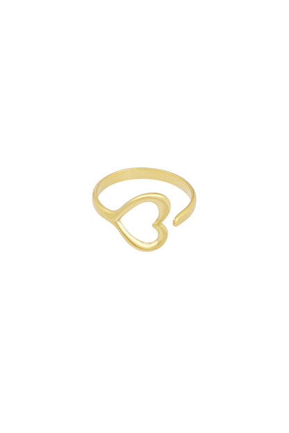 Goud & Zilver Ring – Hart Ring RVS Goud & Zilver – productfoto | Tudor Gems
