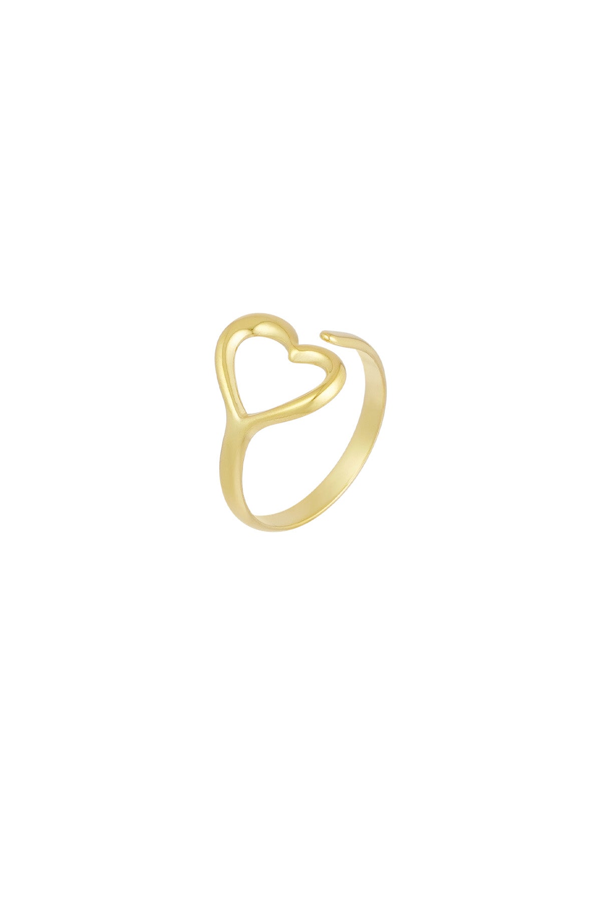 Goud & Zilver Ring – Hart Ring RVS Goud & Zilver – gedragen op model | Tudor Gems