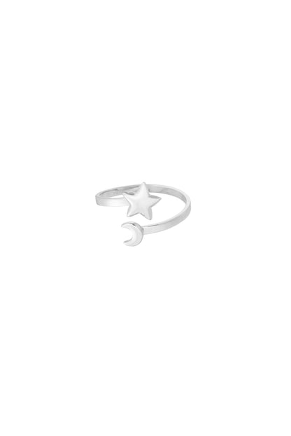 Goud & Zilver Celestia Moon Star Ring RVS Goud & Zilver – lifestyle shot | Tudor Gems