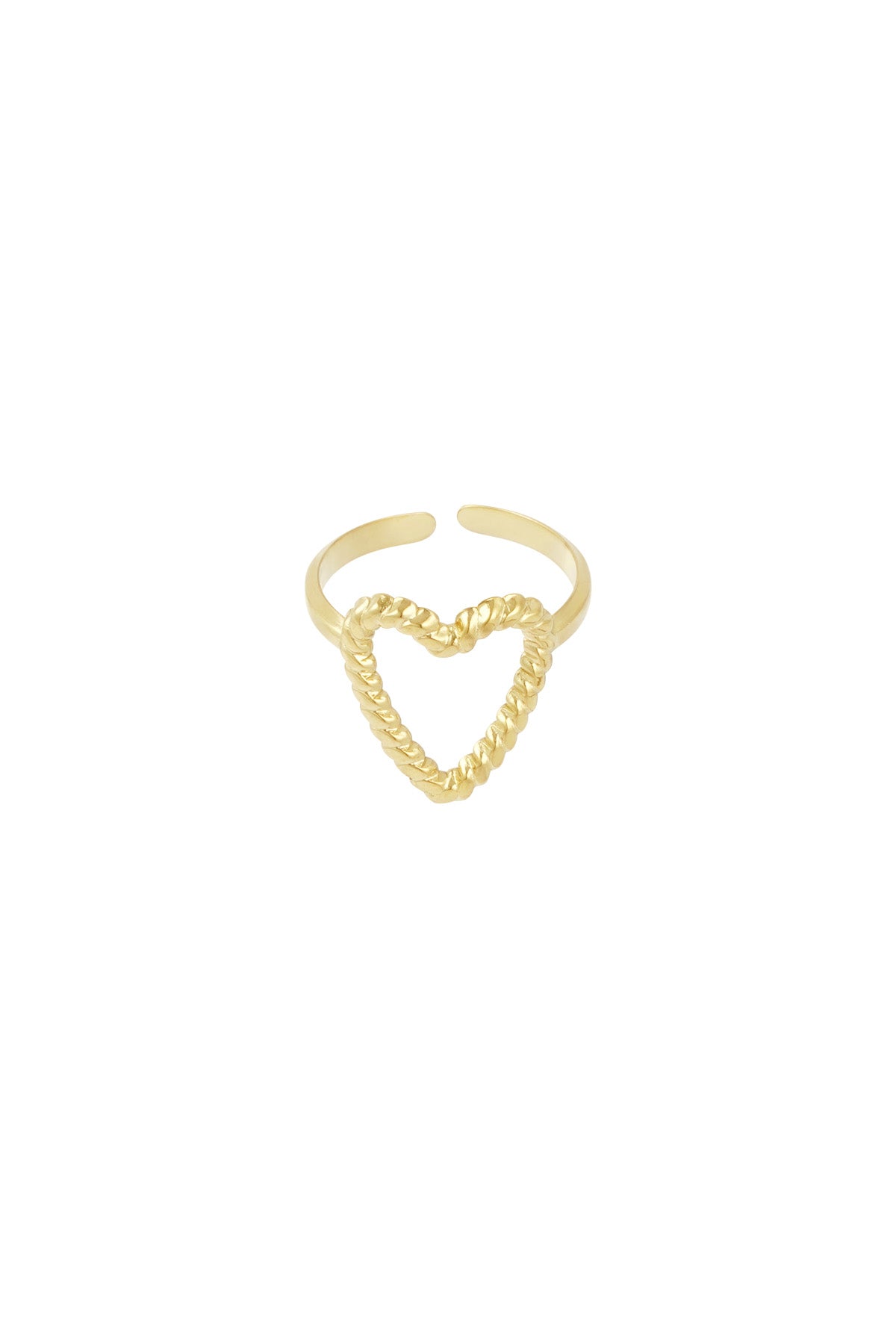 Goud Amoura Heart Open Ring RVS Goud – productfoto | Tudor Gems