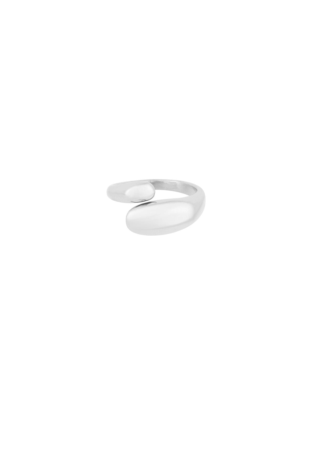Goud & Zilver Luna Oval Open Ring RVS Goud & Zilver – foto 5 | Tudor Gems