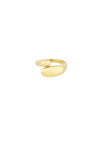 Goud & Zilver Luna Oval Open Ring RVS Goud & Zilver – productfoto | Tudor Gems