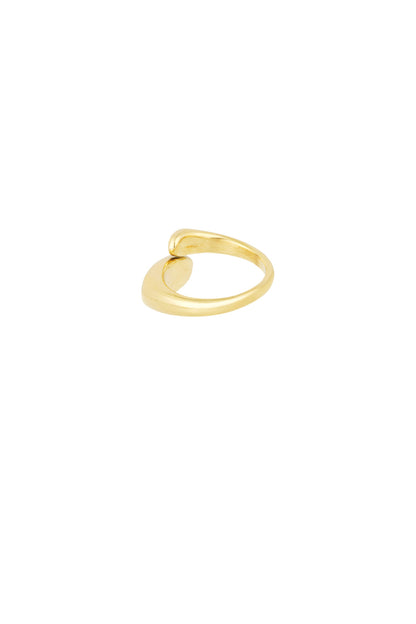 Goud & Zilver Luna Oval Open Ring RVS Goud & Zilver – gedragen op model | Tudor Gems