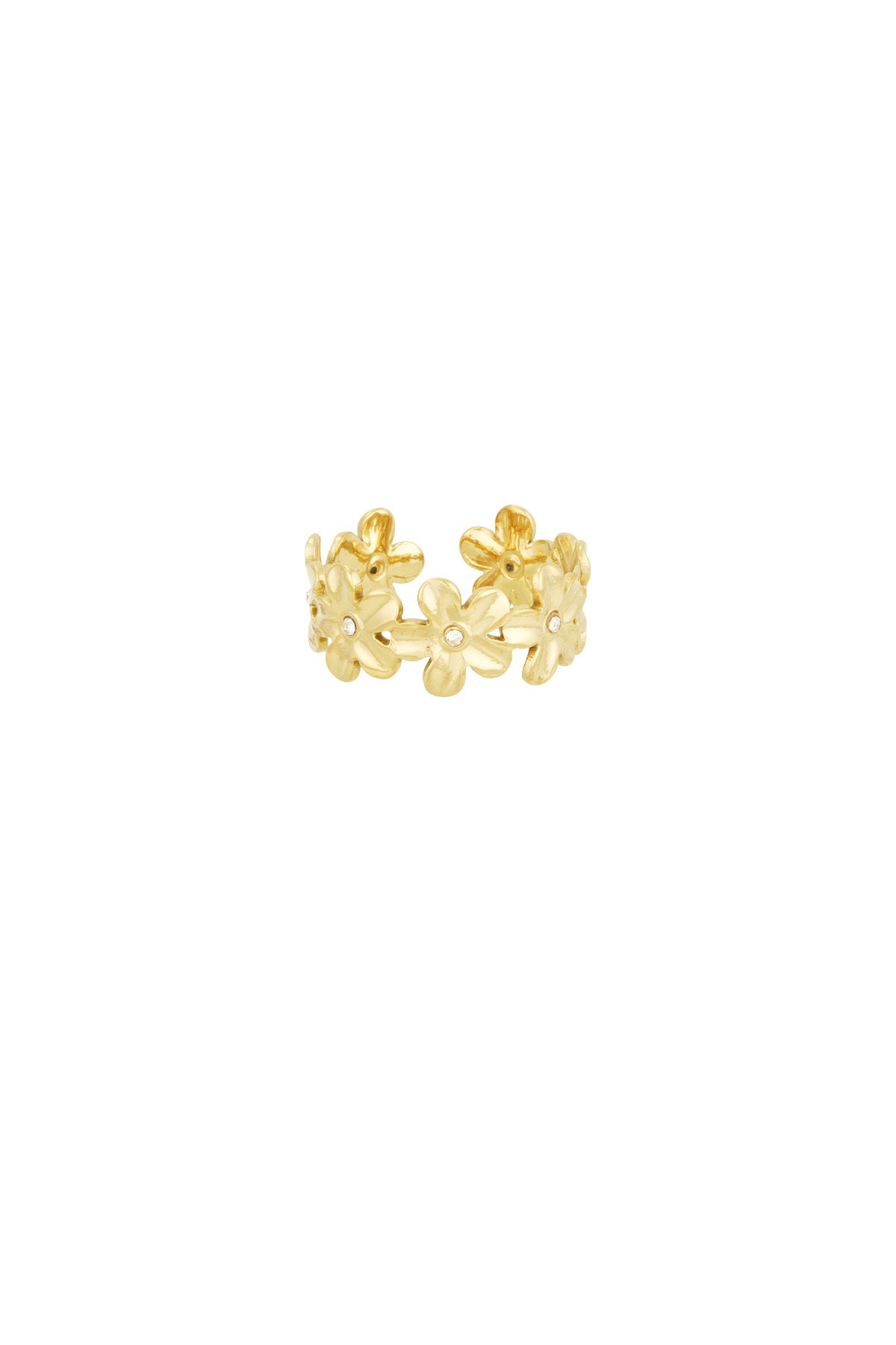 Goud & Zilver Flora Infinity Bloemen Ring RVS – Goud & Zilver – productfoto | Tudor Gems