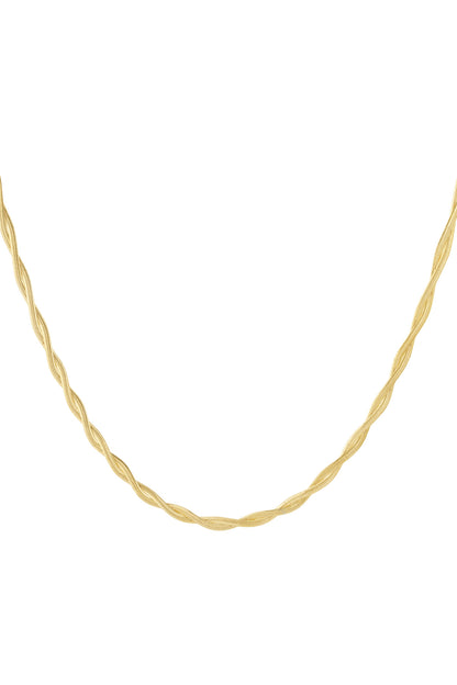 Goud & Zilver Twista Gedraaide Ketting RVS Goud & Zilver – productfoto | Tudor Gems