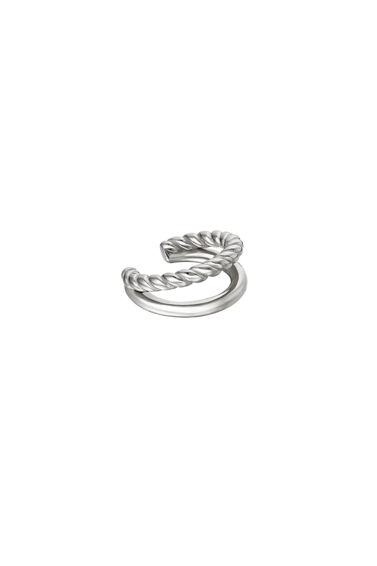 Goud & Zilver Twist Duo Ear Cuff RVS Goud & Zilver – lifestyle shot | Tudor Gems