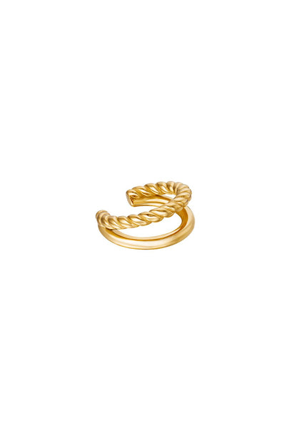 Goud & Zilver Twist Duo Ear Cuff RVS Goud & Zilver – productfoto | Tudor Gems