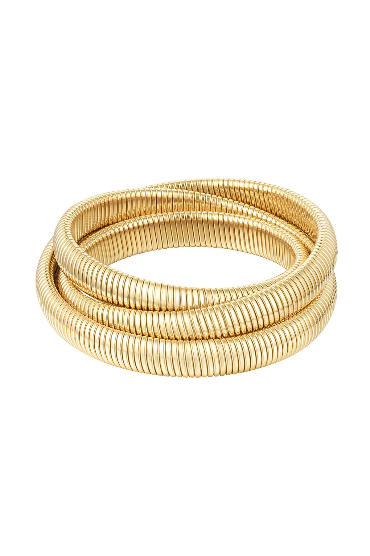 Goud & Zilver Serpentina Triple Coil Cuff Armband RVS Goud & Zilver – productfoto | Tudor Gems