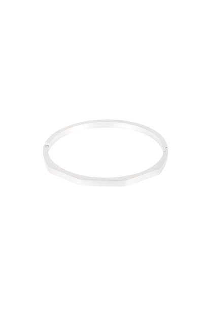 Goud & Zilver Valenza Geo Bangle Armband RVS Goud & Zilver – gedragen op model | Tudor Gems