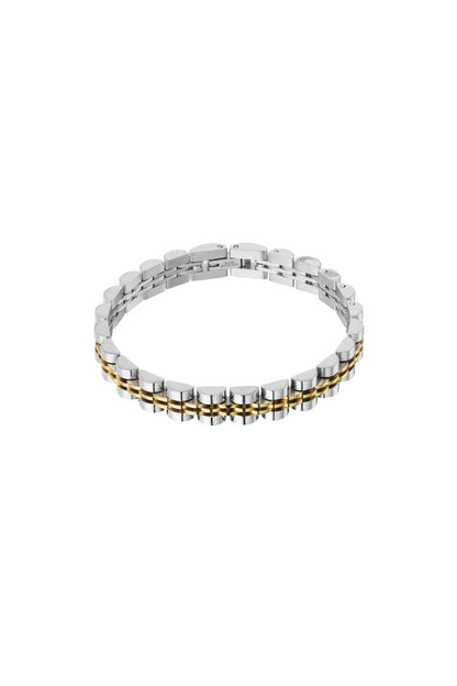 Goud & Zilver Urban Link Chain Armband RVS Goud & Zilver – lifestyle shot | Tudor Gems