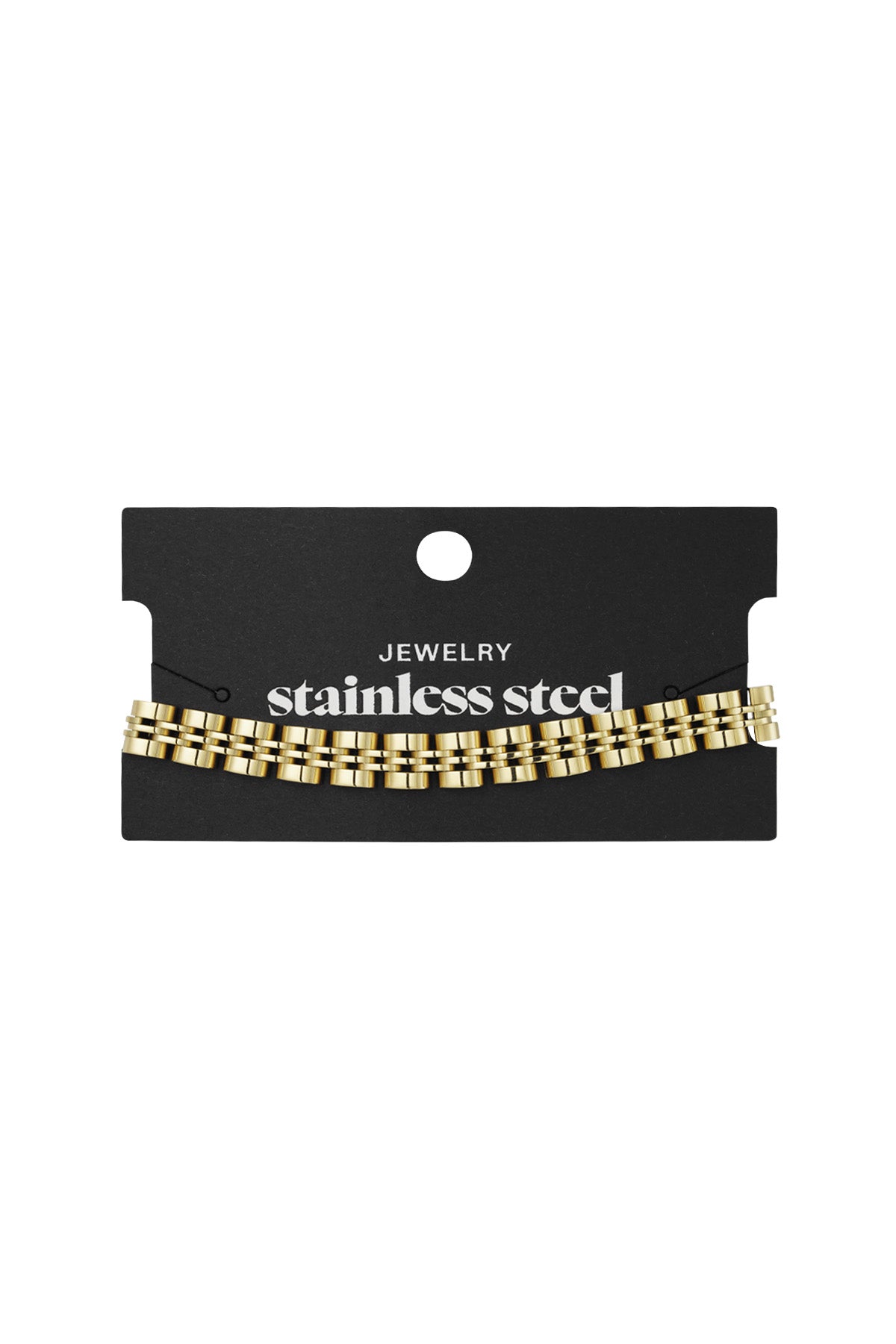 Goud & Zilver Urban Link Chain Armband RVS Goud & Zilver – gedragen op model | Tudor Gems