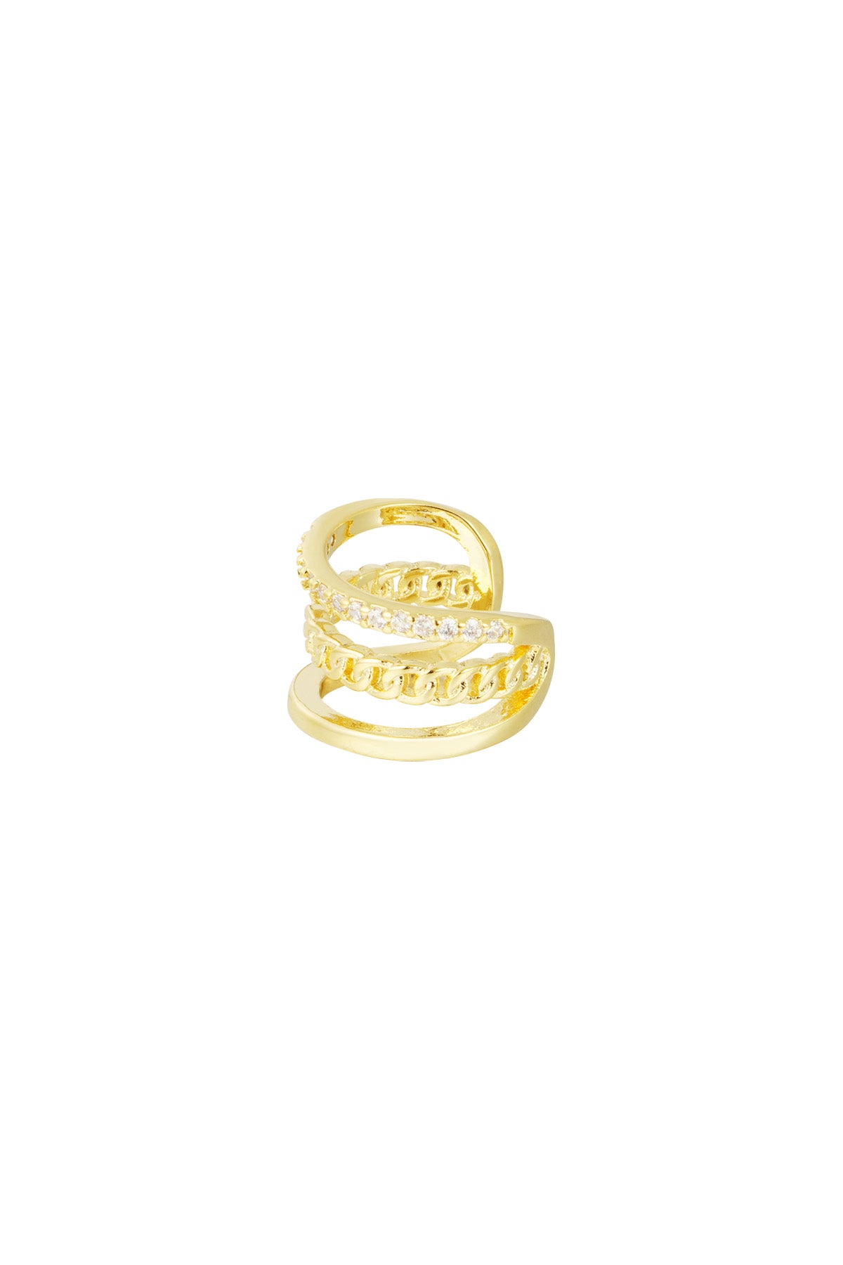 Goud & Zilver Earcuff Aurélie Luxe – RVS Goud & Zilver – productfoto | Tudor Gems