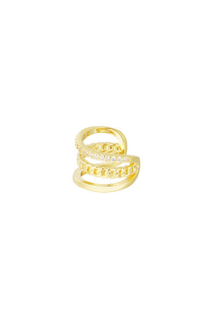 Goud & Zilver Earcuff Aurélie Luxe – RVS Goud & Zilver – productfoto | Tudor Gems