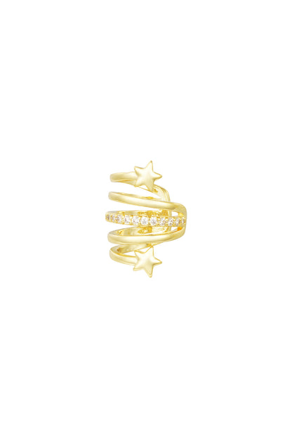 Goud & Zilver Starlight Twirl Earcuff RVS Goud – productfoto | Tudor Gems