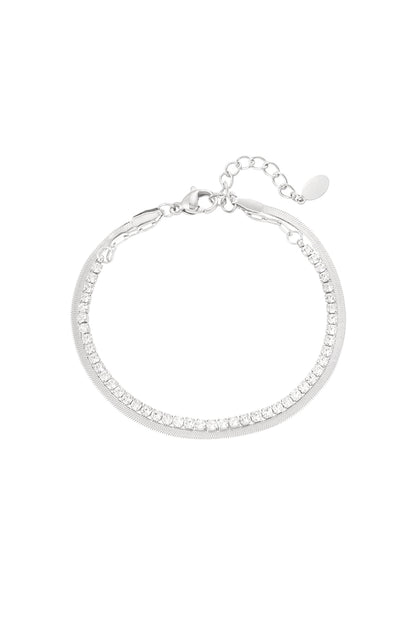 Goud & Zilver RVS Tennis Armband Goud & Zilver – lifestyle shot | Tudor Gems
