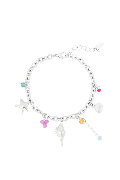 Goud & Zilver Boho Bedelarmband met Schelp & Zeepaardje – Goud & Zilver RVS – foto 5 | Tudor Gems