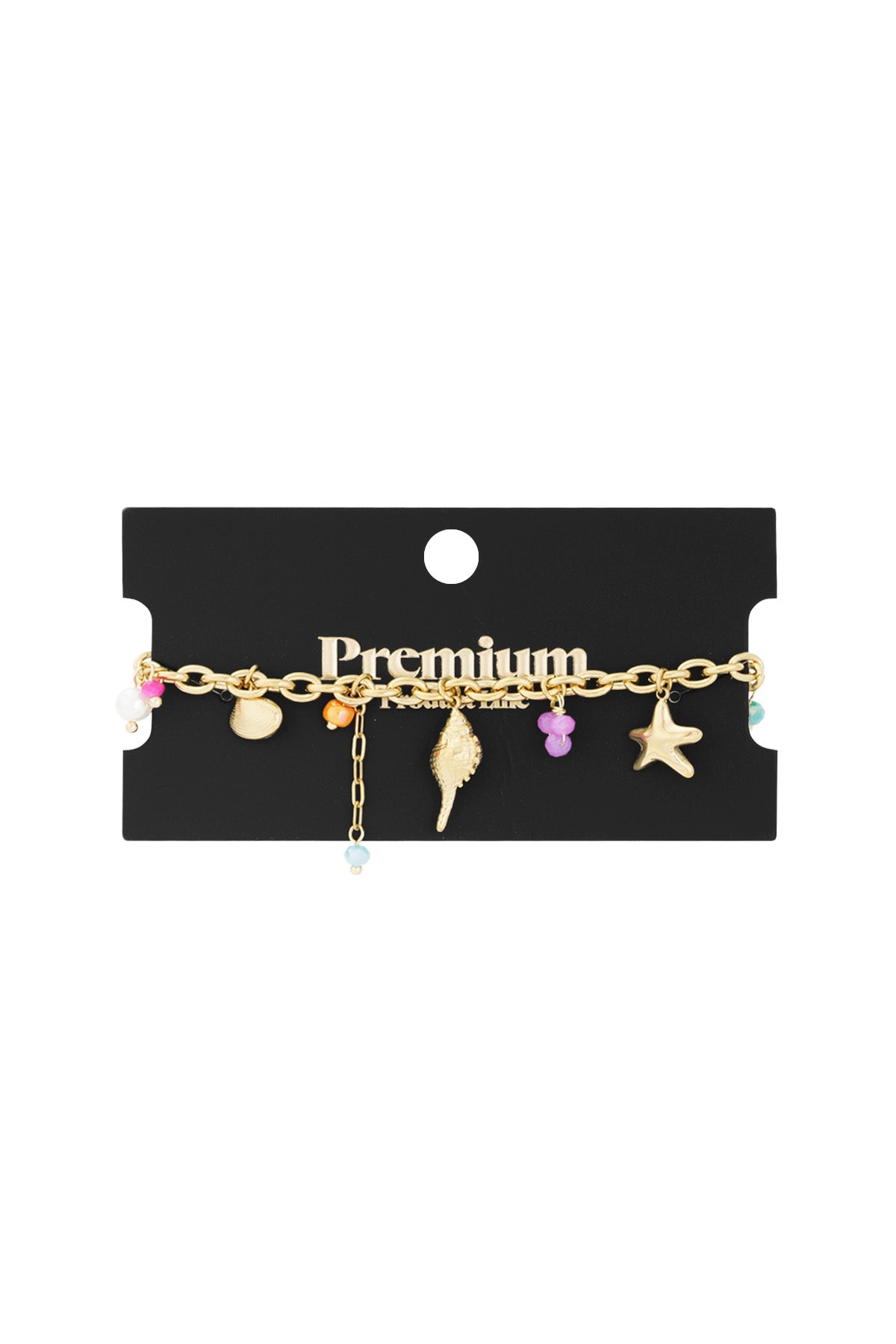 Goud & Zilver Boho Bedelarmband met Schelp & Zeepaardje – Goud & Zilver RVS – lifestyle shot | Tudor Gems