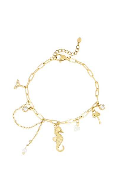 Goud & Zilver Bedelarmband RVS Goud & Zilver – – productfoto | Tudor Gems