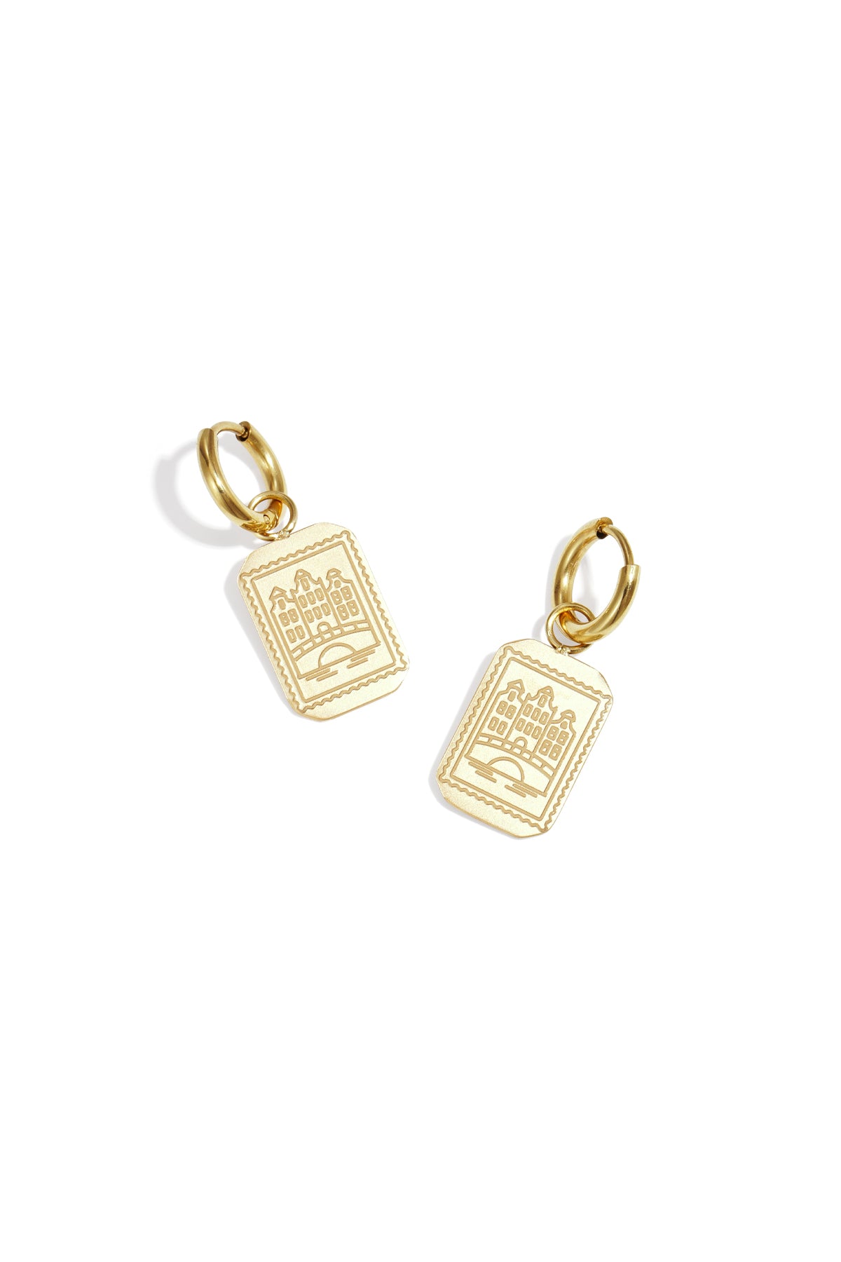 Goud & Zilver Amsterdam Canal Charm Oorbellen RVS Goud & Zilver – productfoto | Tudor Gems