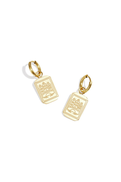 Goud & Zilver Amsterdam Canal Charm Oorbellen RVS Goud & Zilver – productfoto | Tudor Gems