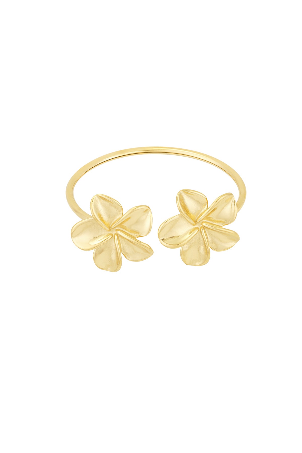 Zilver Luna Flower Duo Cuff Armband RVS Zilver – productfoto | Tudor Gems