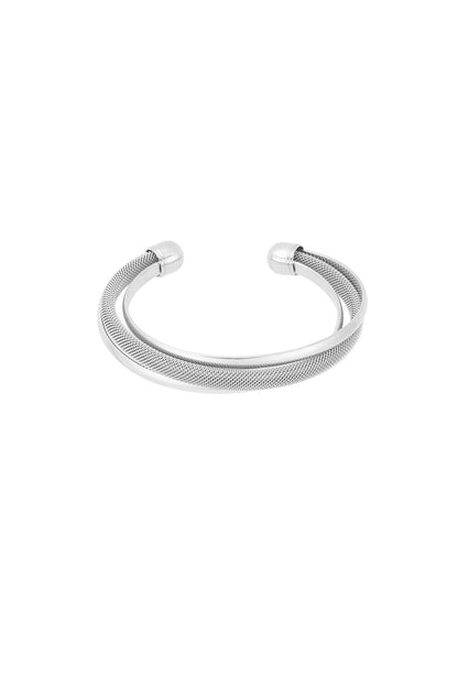 Zilver Valora Mesh Cuff Armband RVS Zilver – lifestyle shot | Tudor Gems