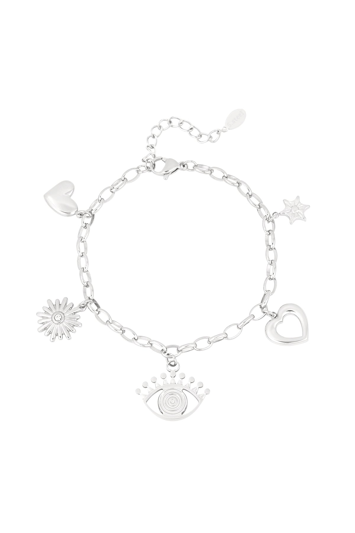 Goud & Zilver Lunara Charm Statement Armband RVS Goud & Zilver – lifestyle shot | Tudor Gems