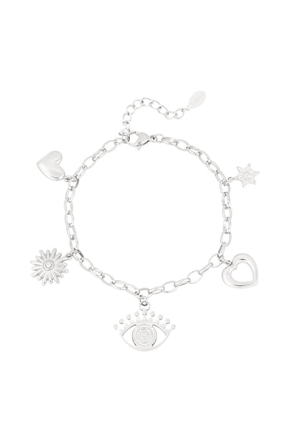 Goud & Zilver Lunara Charm Statement Armband RVS Goud & Zilver – lifestyle shot | Tudor Gems