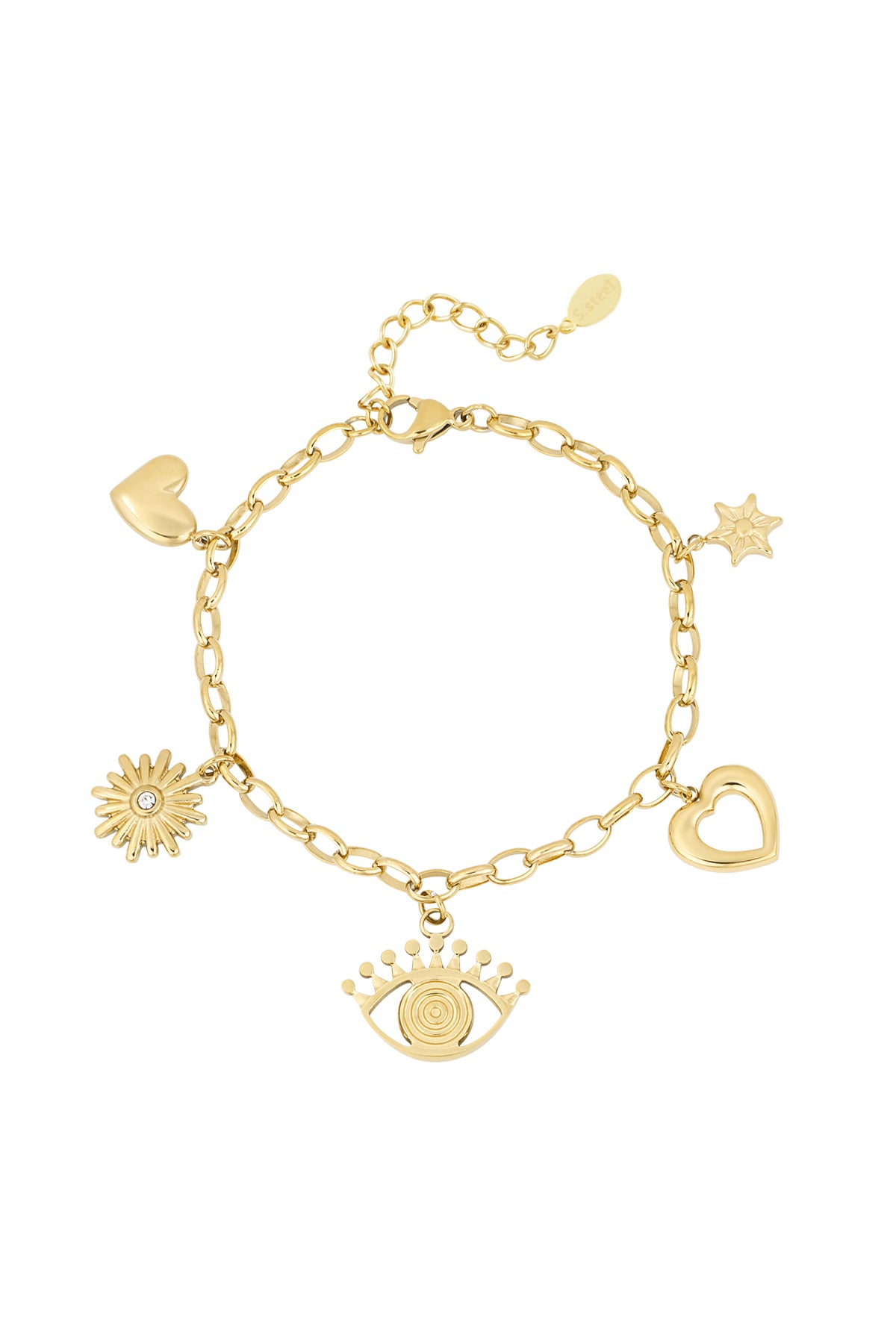 Goud & Zilver Lunara Charm Statement Armband RVS Goud & Zilver – productfoto | Tudor Gems