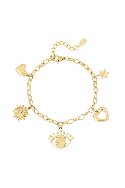 Goud & Zilver Lunara Charm Statement Armband RVS Goud & Zilver – productfoto | Tudor Gems